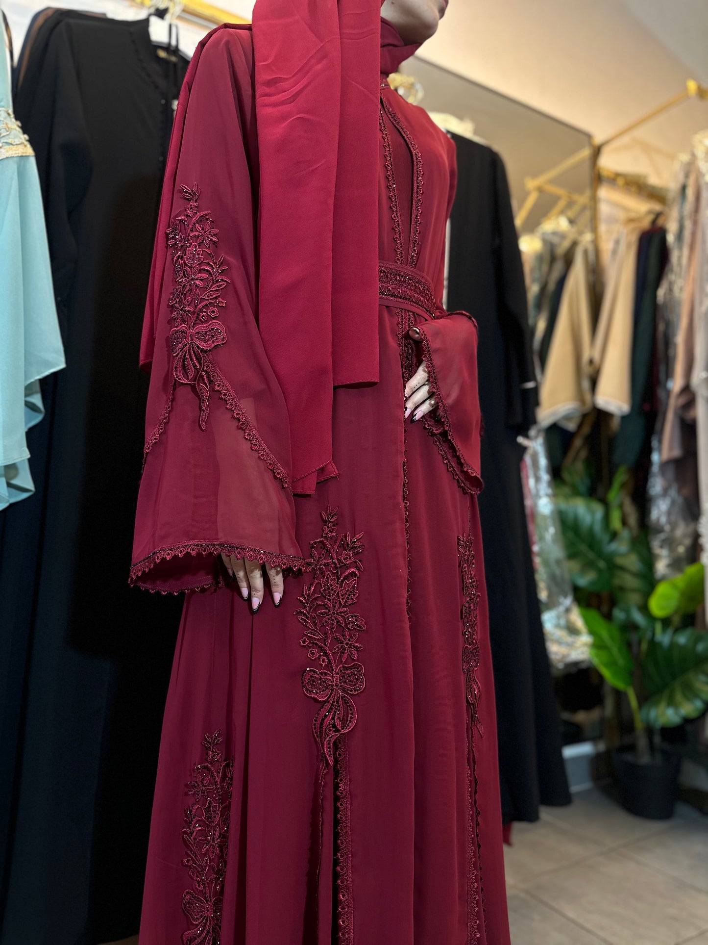Chiffong Kaftan in Red