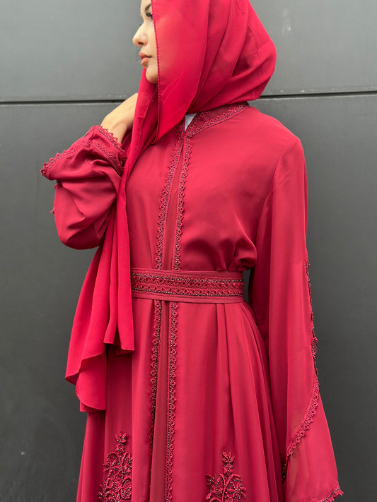 Chiffong Kaftan in Red