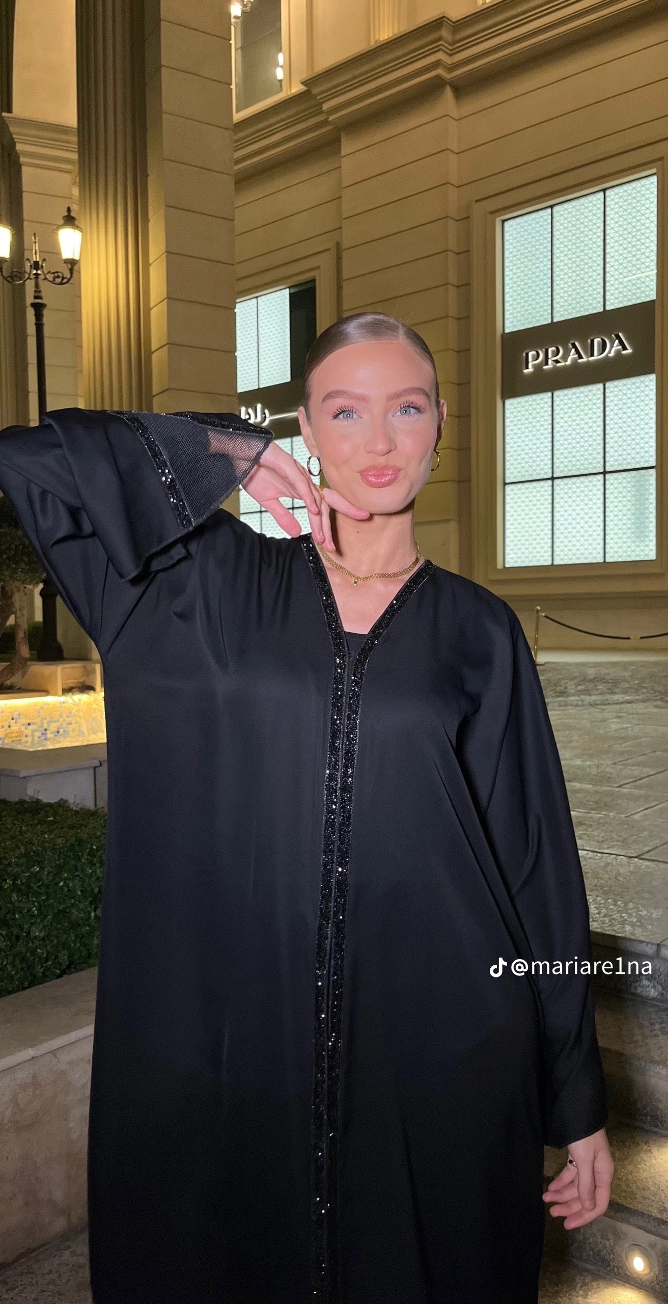 Black abaya with glitter