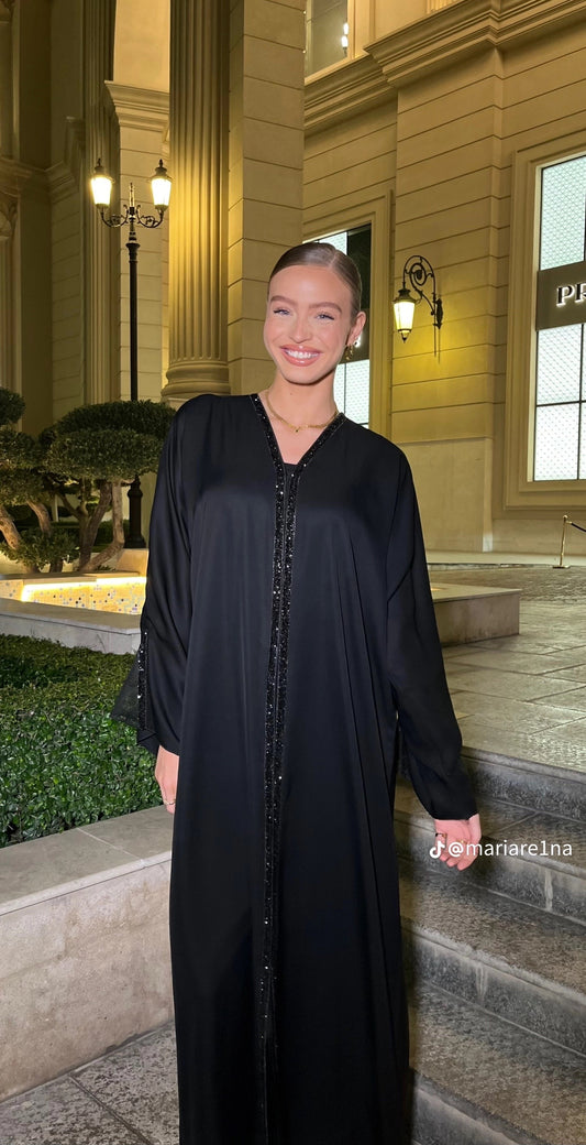 Black abaya with glitter