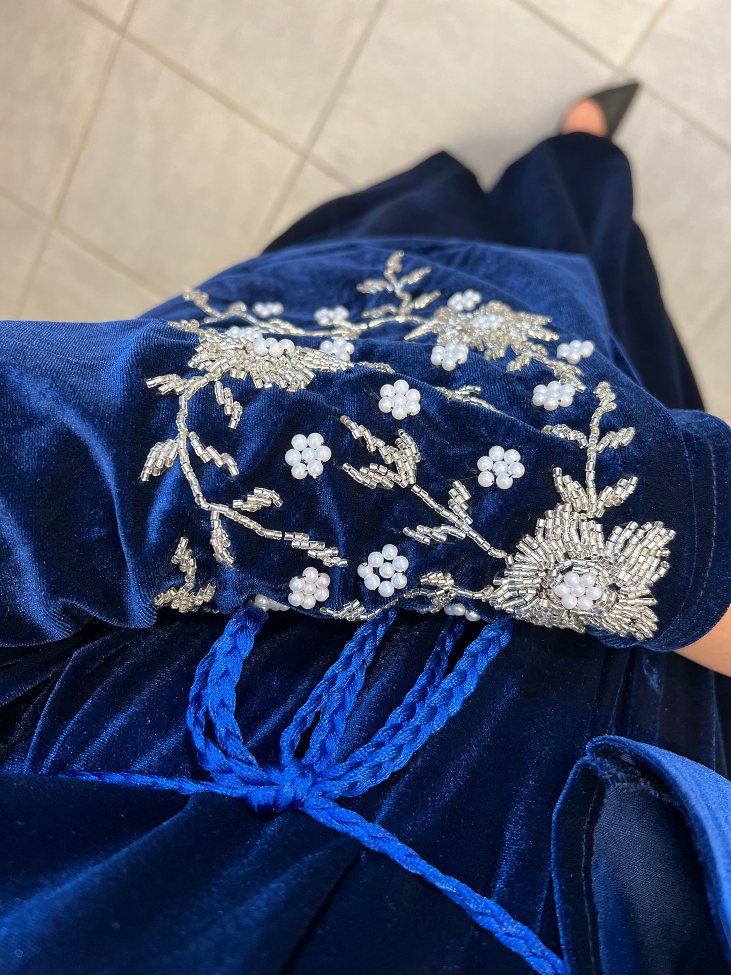 Abaya velvet - Mavi