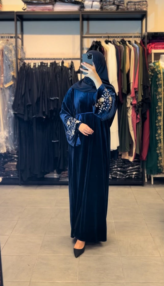 Abaya velvet - Mavi