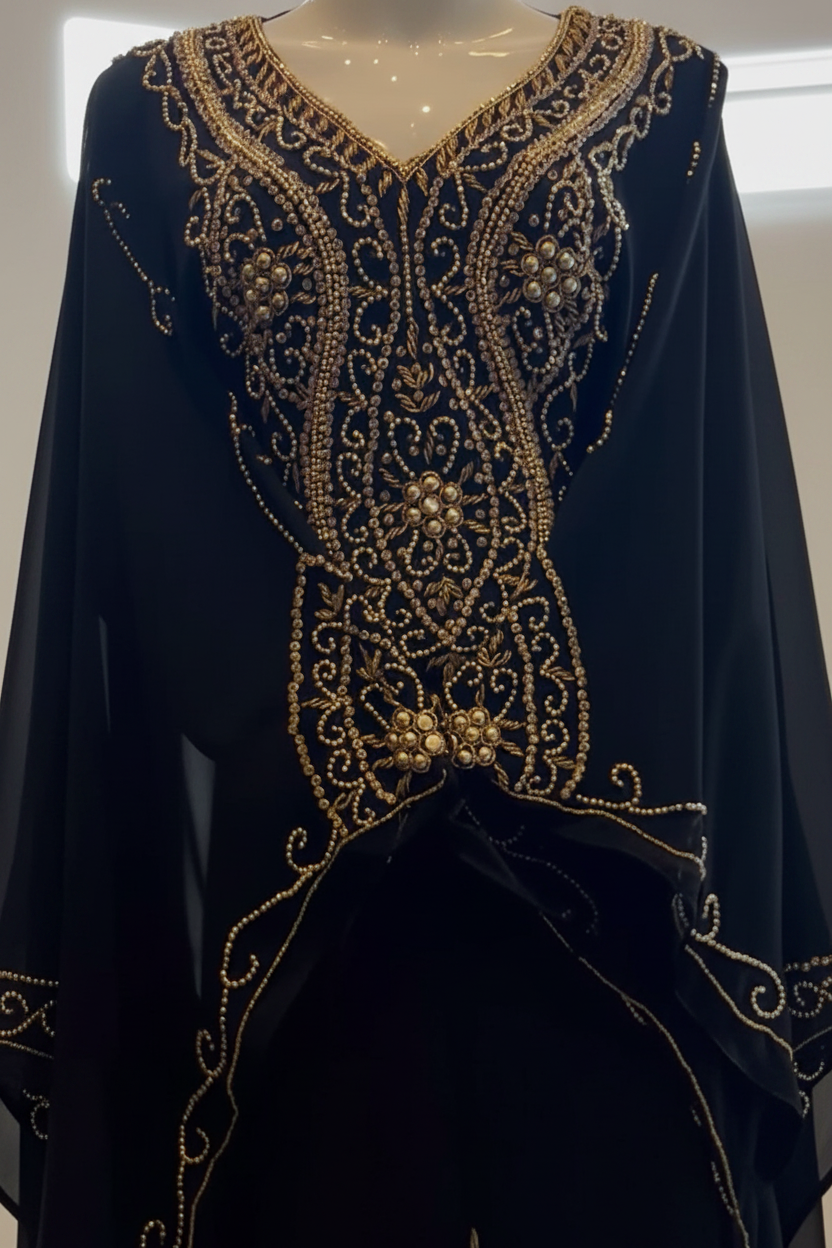 Abaya guld broderi 1