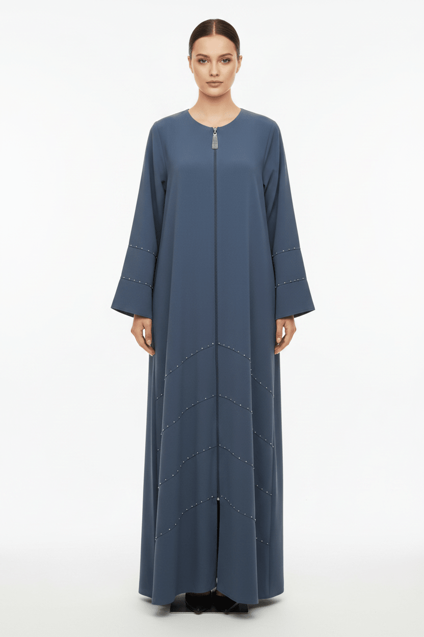 Abaya med Kristalldetaljer - AbayaDubai