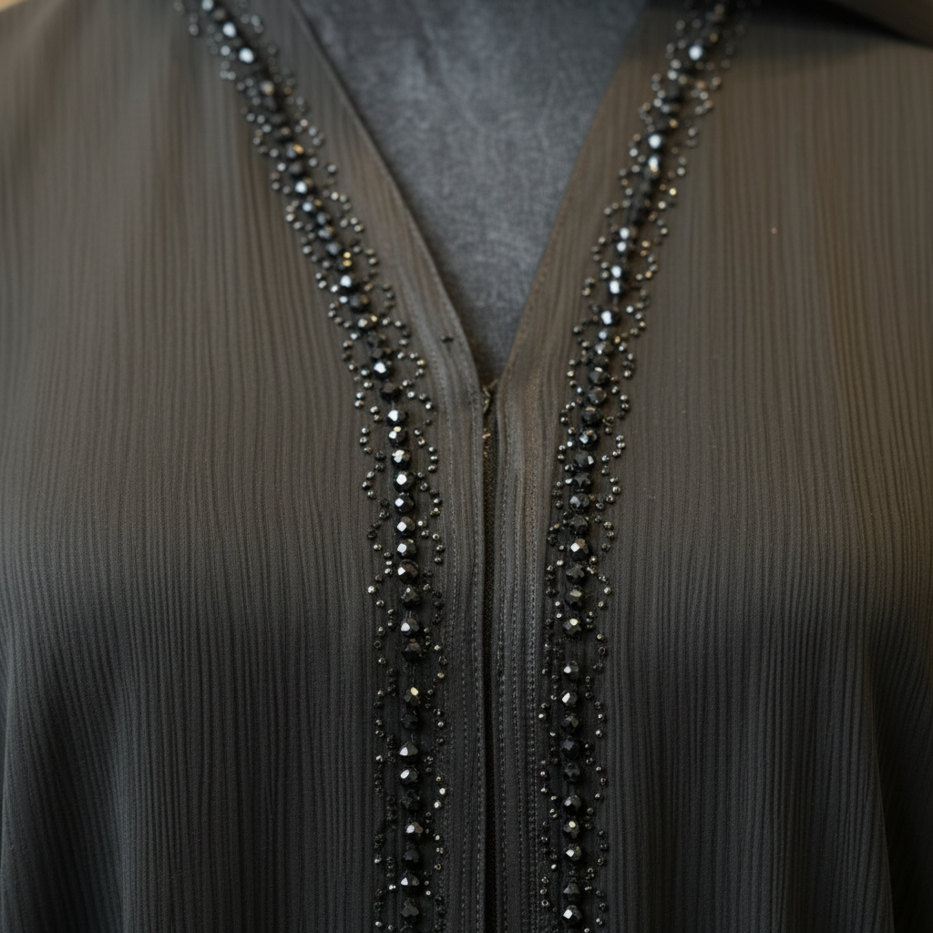 Glitter abaya detalj