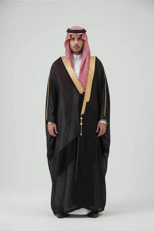 Bisht - svart helkropp, studiobakgrund