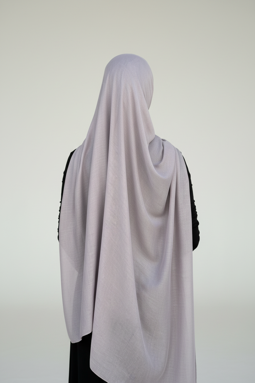 Modal Hijab - bakifrån, ren studiobakgrund