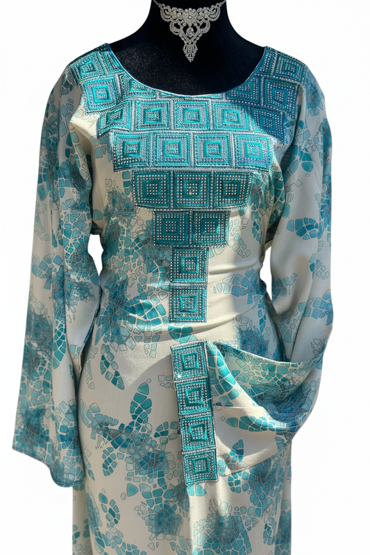 Kaftan närbild vit bakgrund