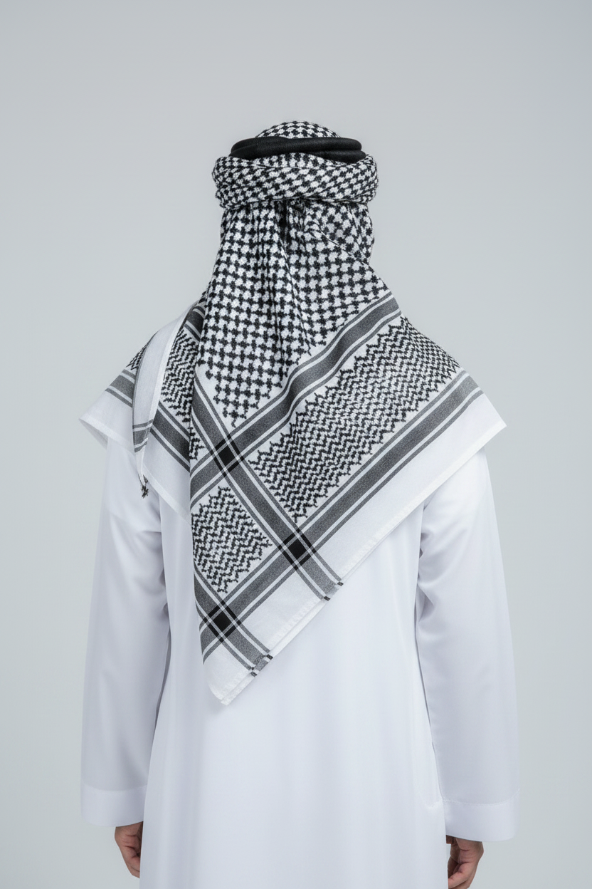 Shemagh inzoomad bakifrån