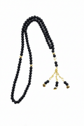 Tasbih – Svärta Runda Pärlor med Gulddetaljer - AbayaDubai